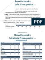 Sales Force Tablet - Pressuportos do Plano Financeiro