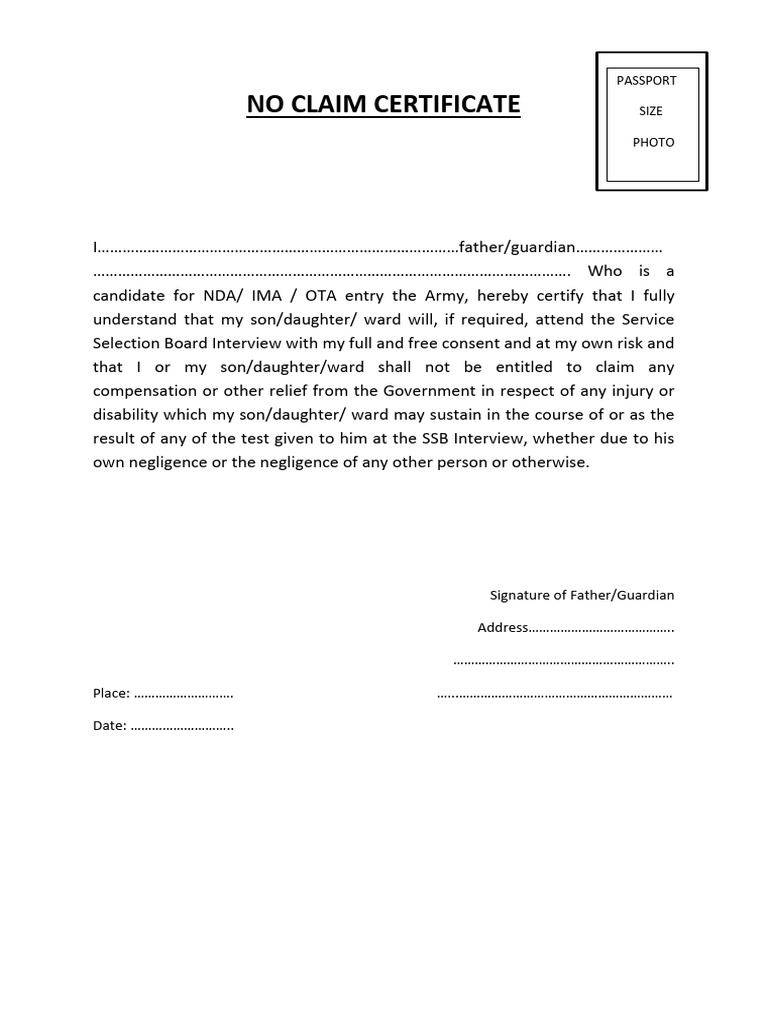 No Claim Certificate | PDF