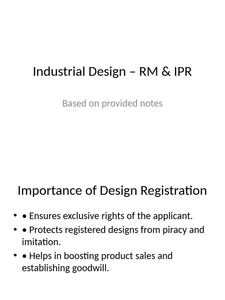 Industrial Design Registration Guide | PDF