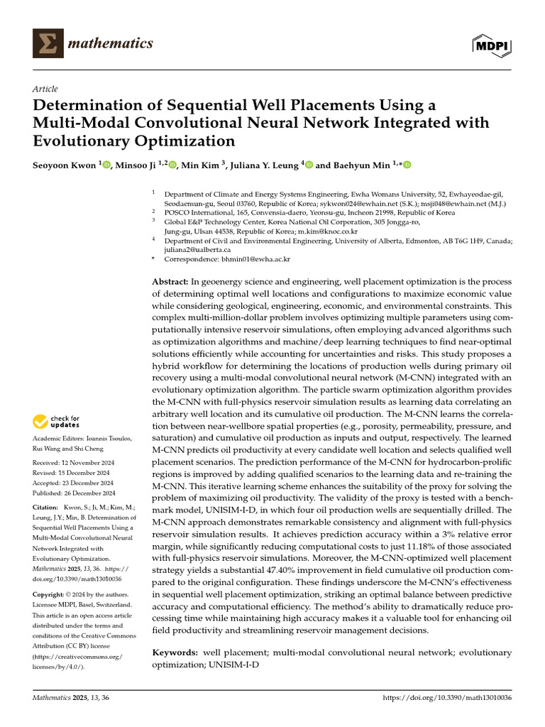 Well Placement Optimization with M-CNN | PDF | Mathematical ...