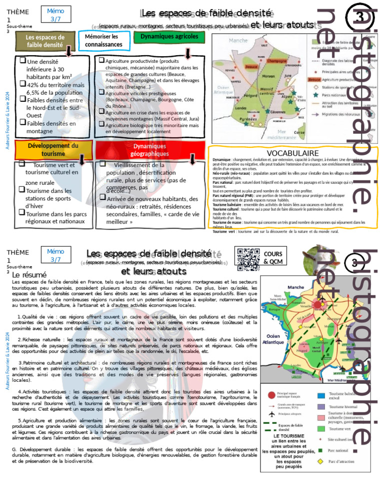 Atouts des espaces de faible densité en France | PDF | Tourisme | Zone ...