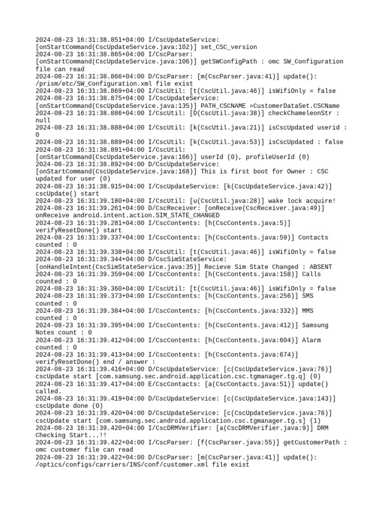 CSC Update Service Log Analysis | PDF | Mobile Technology | Computing