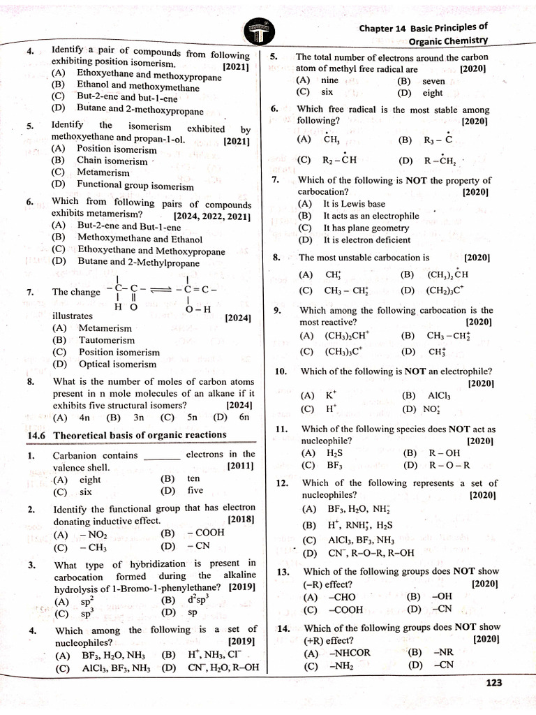 Basic Concepts of Organic Chemistry p3 | PDF