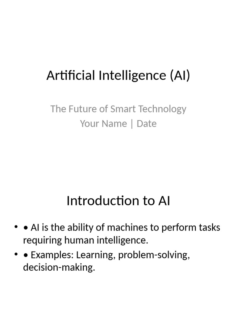 Artificial Intelligence PPT | PDF