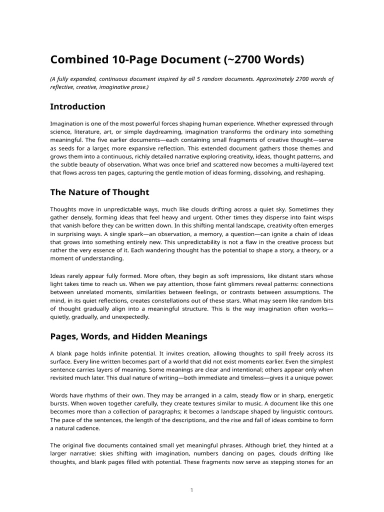 Combined 10 Page Document | PDF | Creativity | Thought