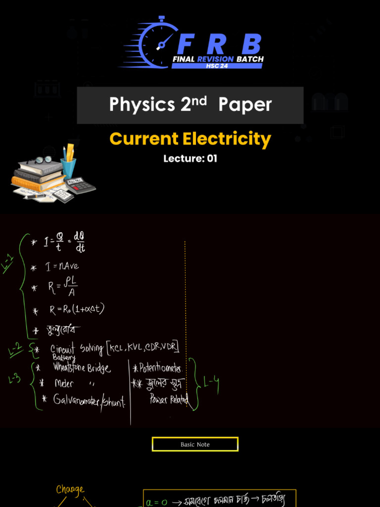 Current Electricity Lecture 01 | PDF