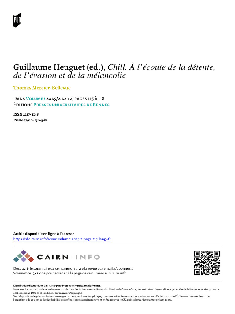 Chill : Musique et Évasion Émotionnelle | PDF