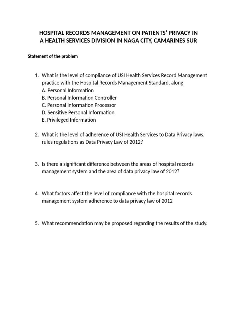 Patient Privacy in Hospital Records Management | PDF