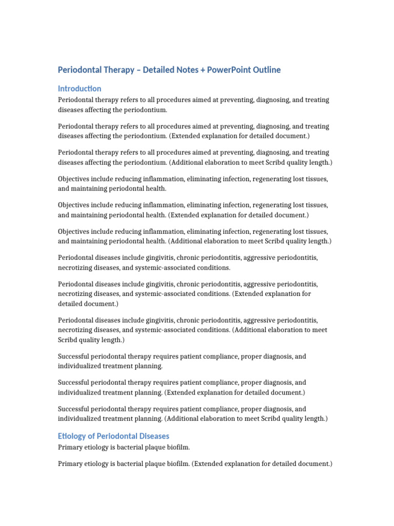 Comprehensive Periodontal Therapy Guide | PDF | Periodontology | Dental ...