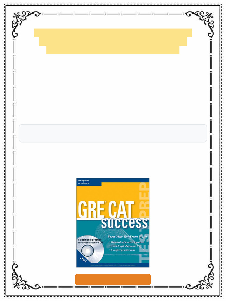 GRE CAT Success 2004 Peterson S Ultimate Gre Tool Kit 4th Edition ...