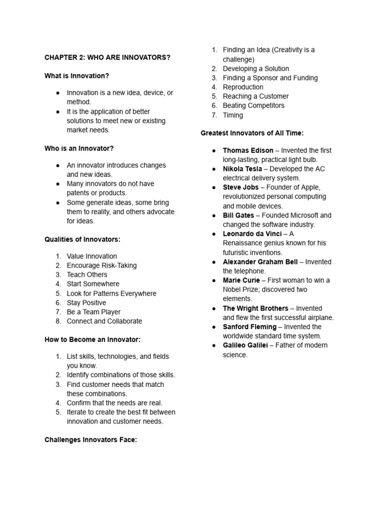 Understanding Innovators and Innovation | PDF | Innovation