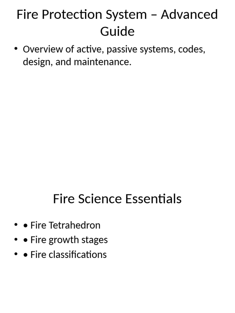 Advanced Fire Protection Systems Guide | PDF