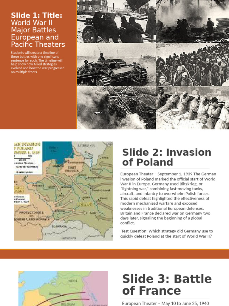 WWII Major Battles Timeline Overview | PDF | Pacific War | World War II