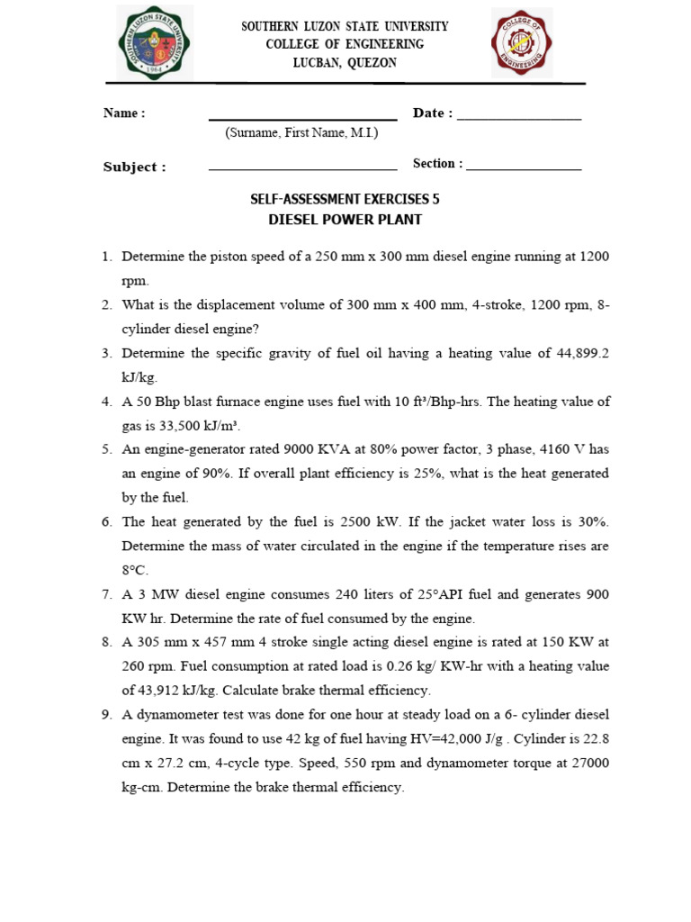 Mce19 Assignment | PDF | Diesel Engine | Engines
