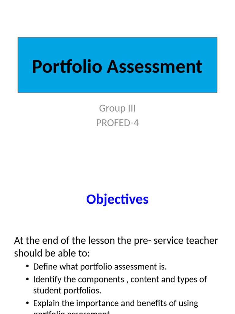 Portfolio Assessment | PDF | Educational Assessment | Learning