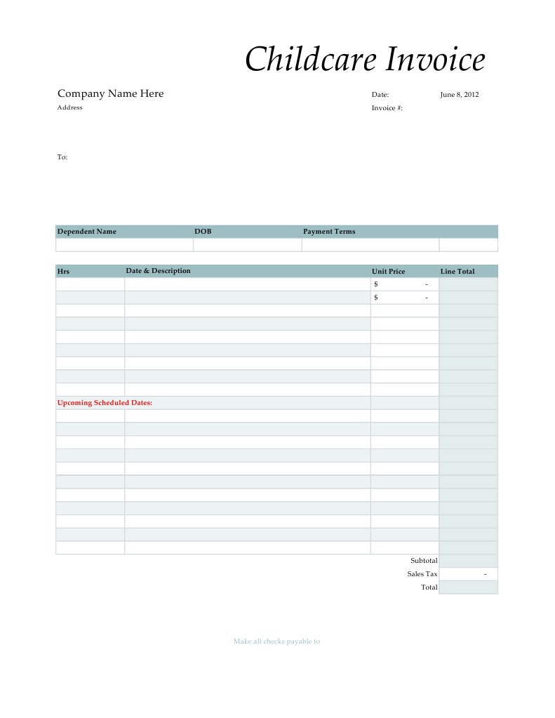 Childcare Invoice Template PDF | PDF | Business | Finance & Money ...