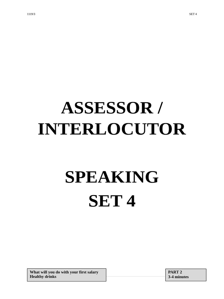 Speaking Set 4 Pentaksir | PDF