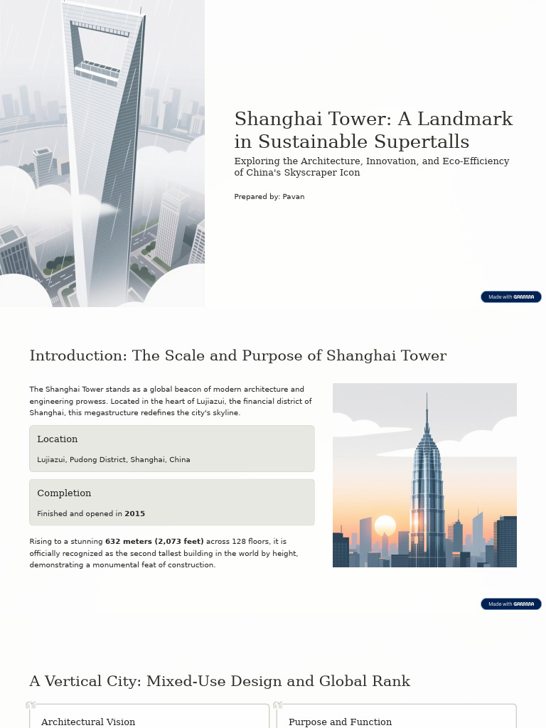 Picture Idea: Shanghai Tower Sustainable Skyscraper Innovation Pdf