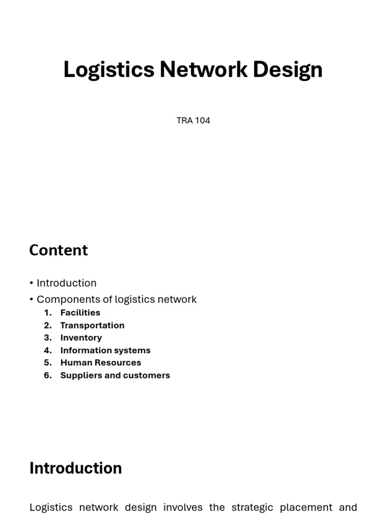 Logistics Network Design Essentials | PDF | Inventory | Logistics