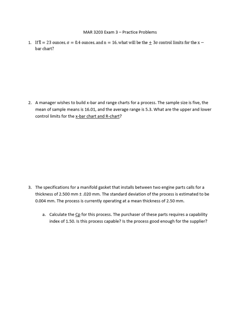 MAR 3203 Exam 3 Practice Problems | PDF