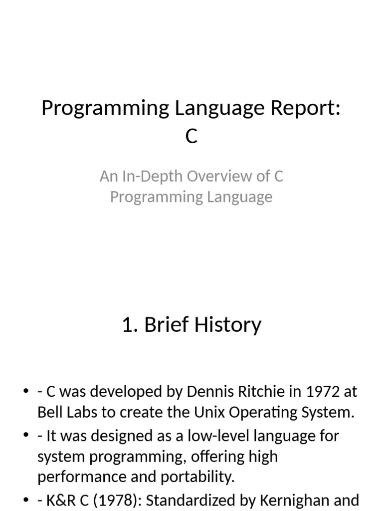 Overview of the C Programming Language | PDF
