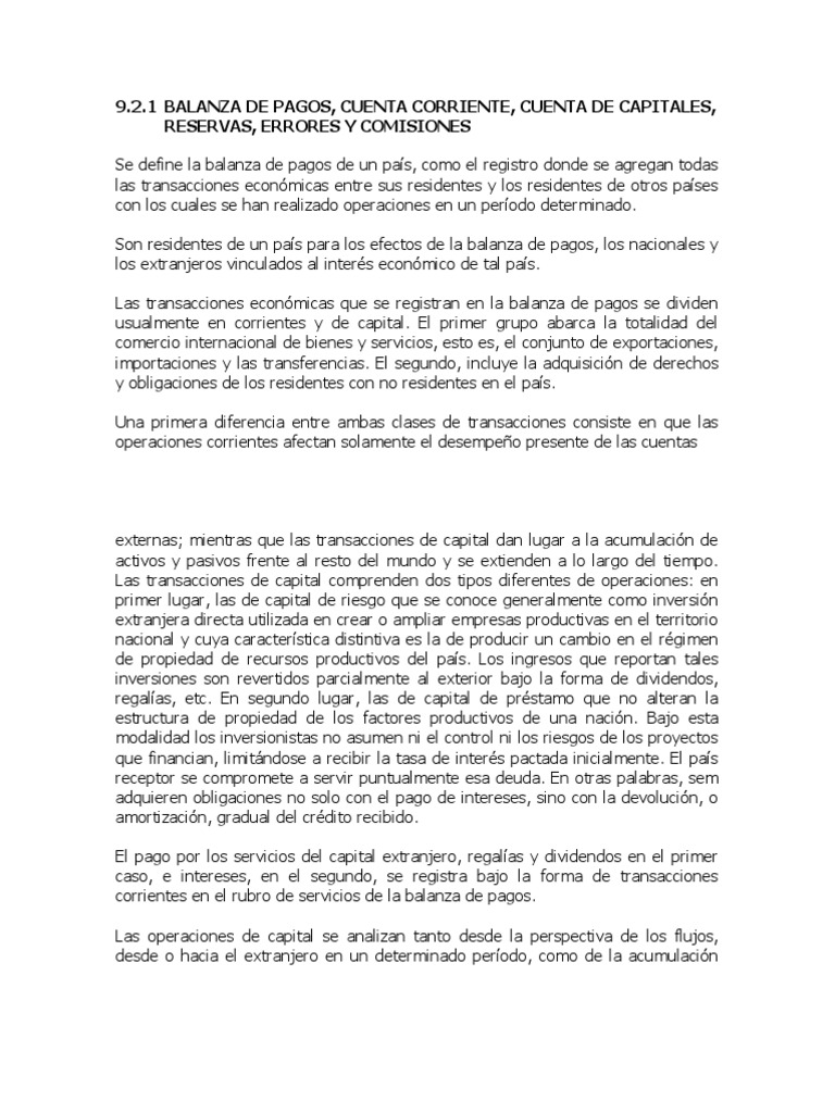 Balanza de Pagos | PDF | Balance de pagos | Tipo de cambio