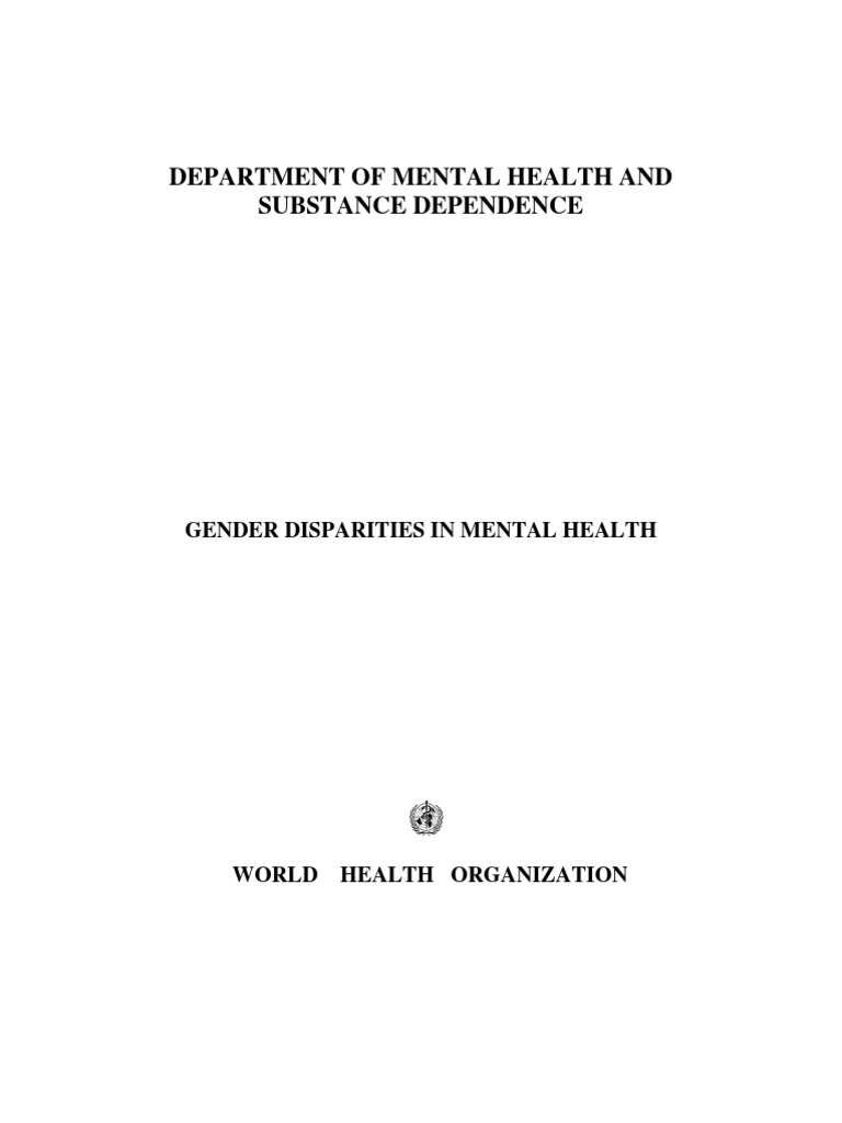 Gender Disparities in Mental Health | PDF | Mental Disorder | Mental Health