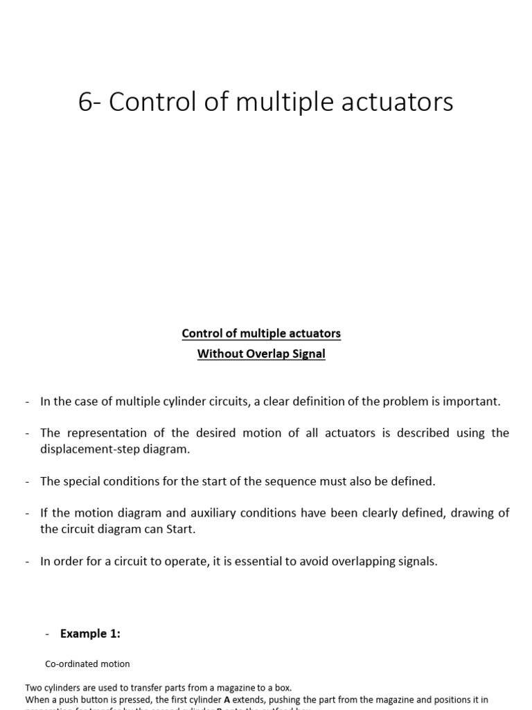 Control of Multiple Actuators Without Overlap | PDF