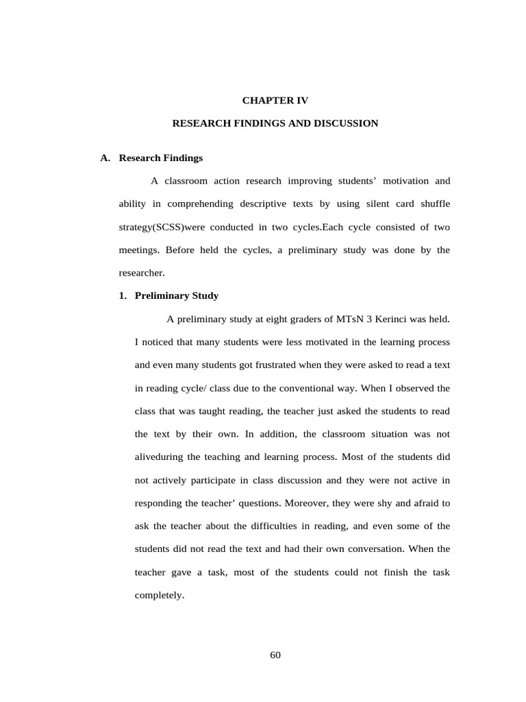 Chapter IV | PDF | Reading Comprehension | Learning