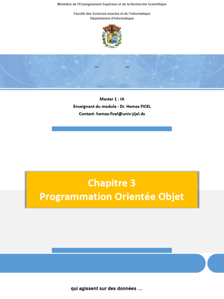 Introduction à la Programmation Orientée Objet | PDF | Programmation ...