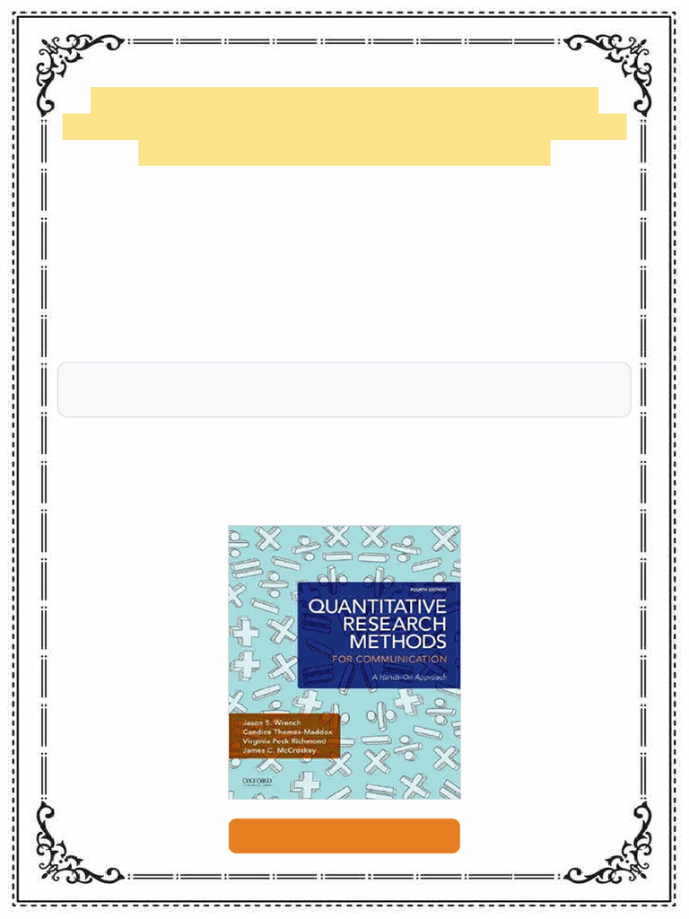 Quantitative Research Methods for Communication: A Hands-On Approach ...