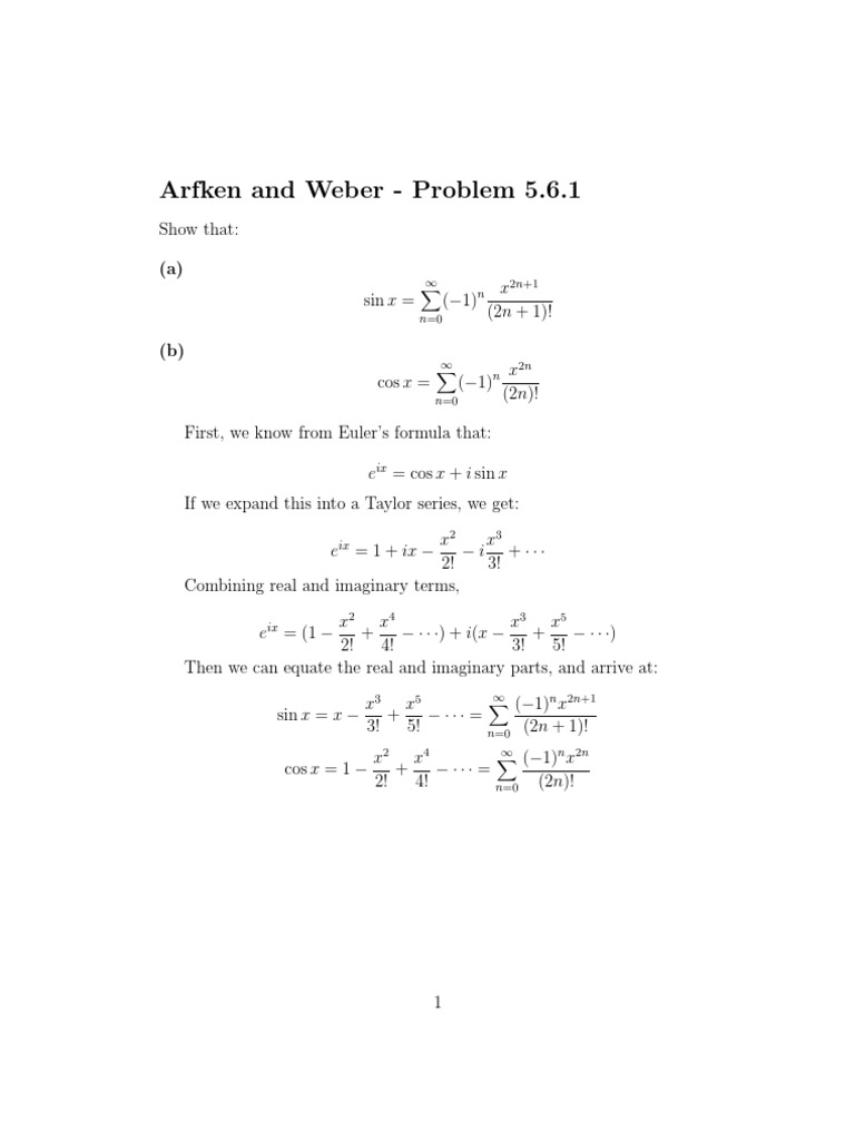 Taylor Series for Sine and Cosine | PDF | Teaching Methods & Materials