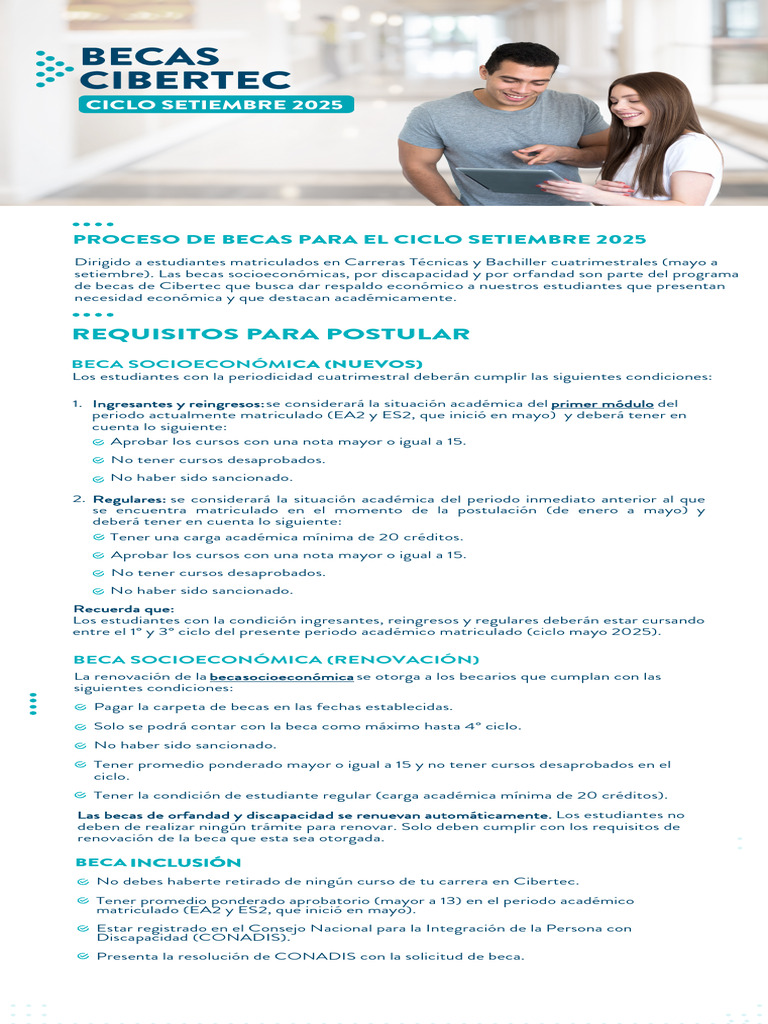 Proceso de Becas Cibertec 2025 | PDF | Beca