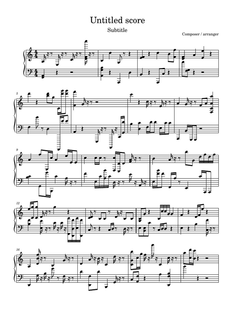 Composer and Arranger Score Analysis | PDF