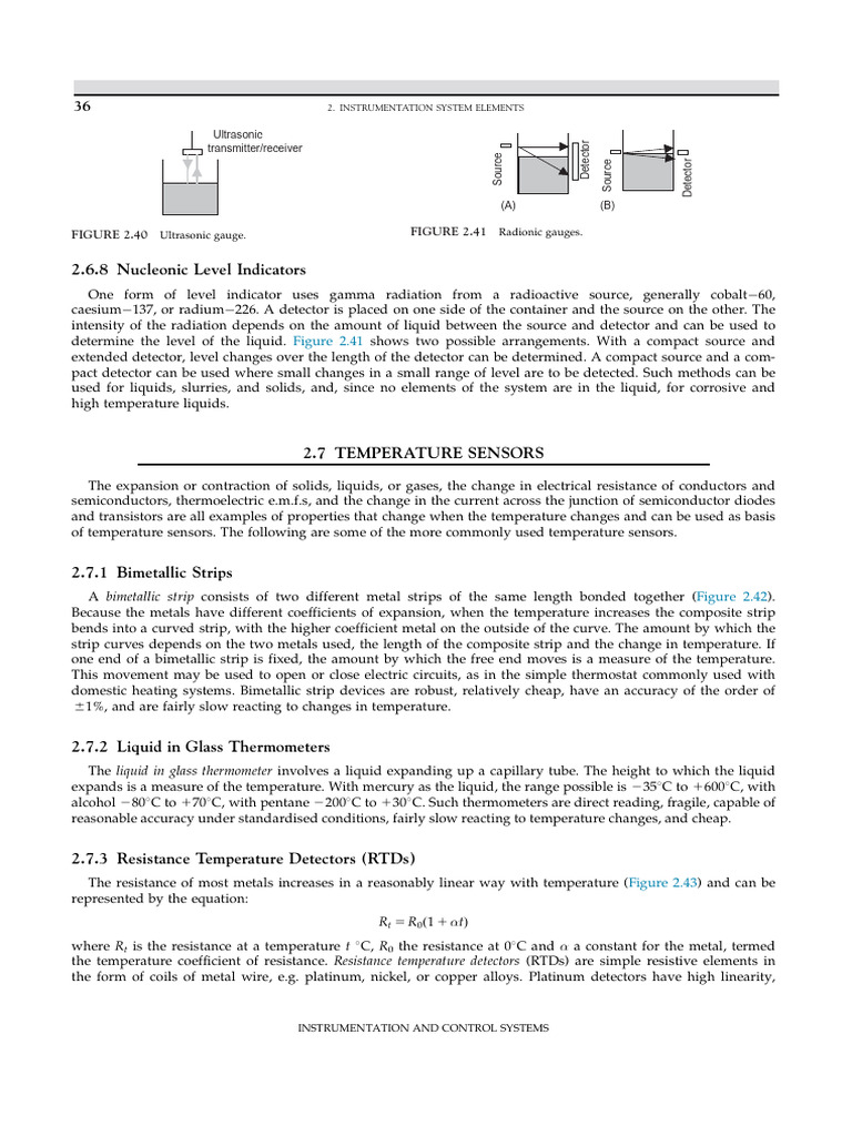 Nucleonic Level & Temperature Sensors | PDF | Thermometer | Physical ...