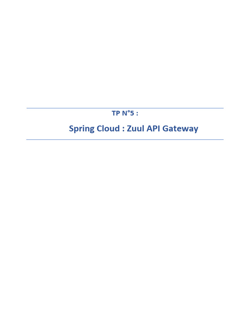 5 - TP 5.1 - Spring Cloud - Zuul - API - GateWay | PDF | Computing ...