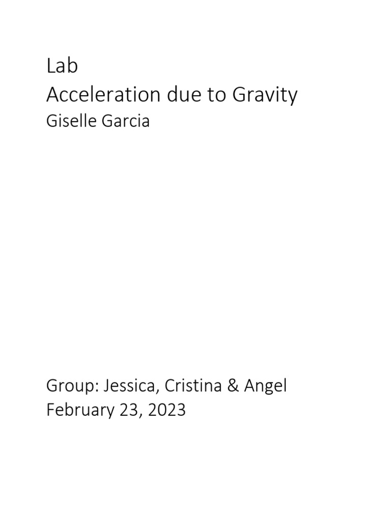 Free Fall Experiment: Gravity Analysis | PDF | Acceleration | Gravity