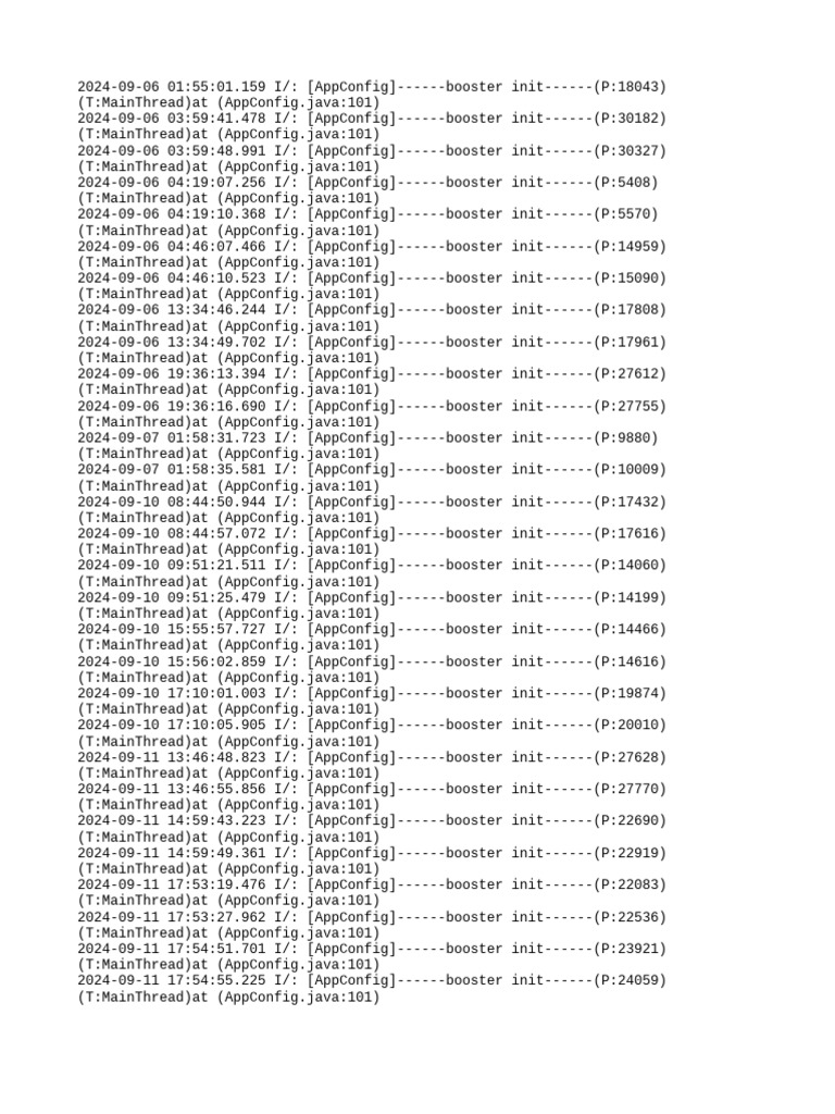 AppConfig Booster Initialization Logs | PDF | Android (Operating System ...
