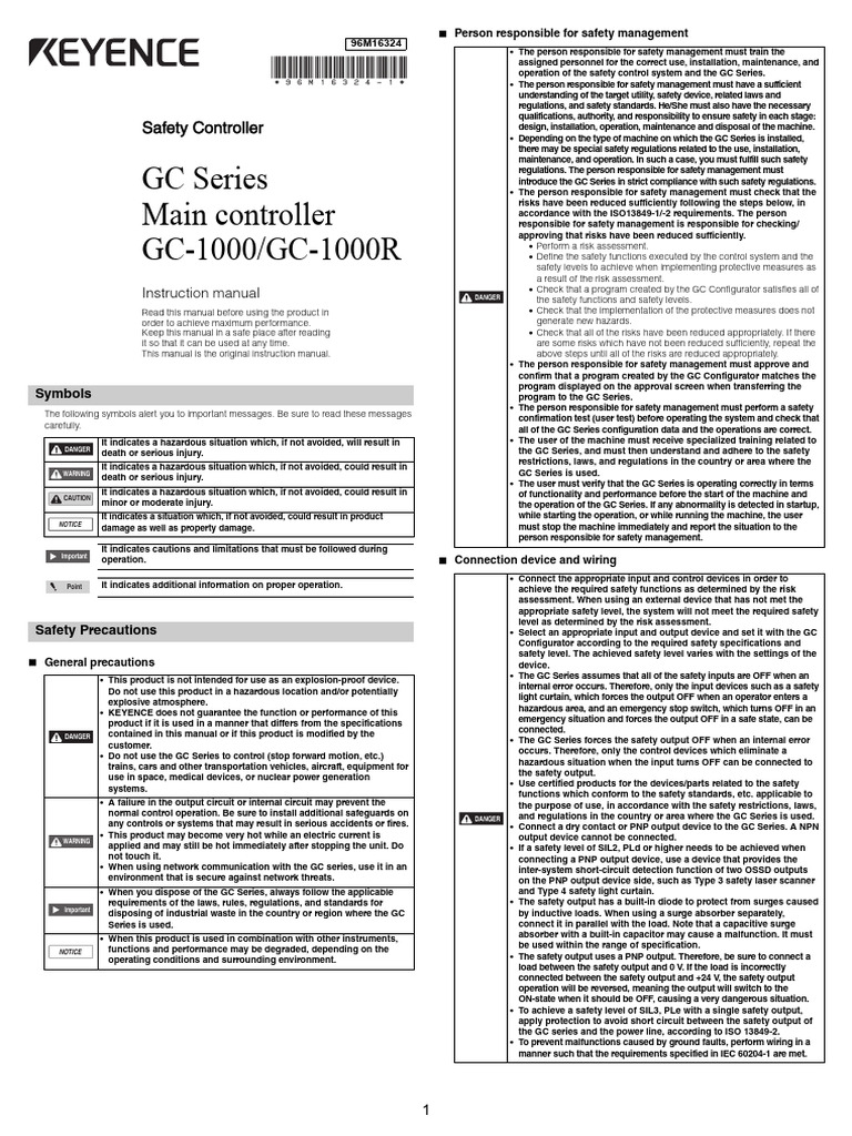 GC Series Safety Controller Manual | PDF | Safety | Risk