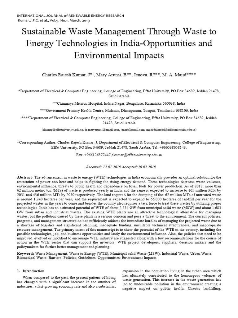 Waste to Energy Solutions in India | PDF | Waste Management | Waste