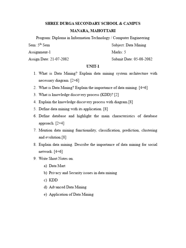 Data Mining Assignment Overview | PDF
