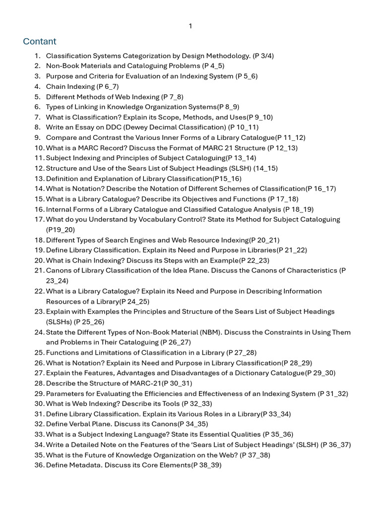 Contant | PDF | Search Engine Indexing | Library Science