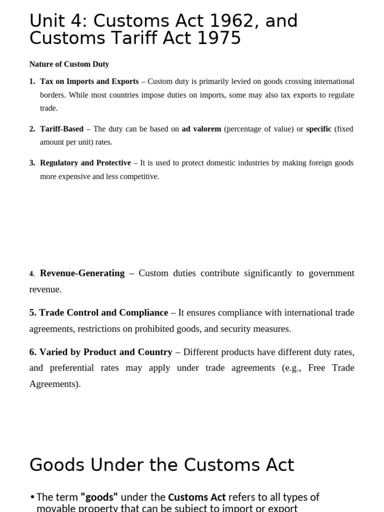 Customs Duty Overview: Key Regulations | PDF | Customs | Taxes