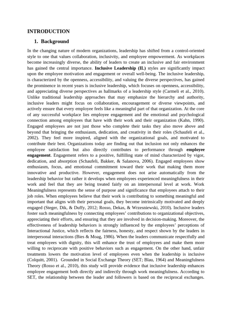 Inclusive Leadership and Employee Engagement | PDF | Leadership ...