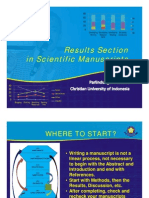 Results Section in Scientific Manuscripts: SA A U D SD