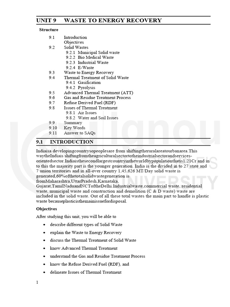 Waste to Energy Recovery in India | PDF | Gasification | Pyrolysis
