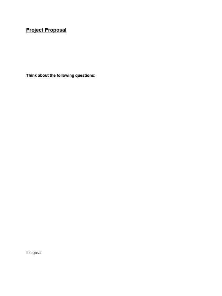 Project Proposal: Problem Solving Guide | PDF