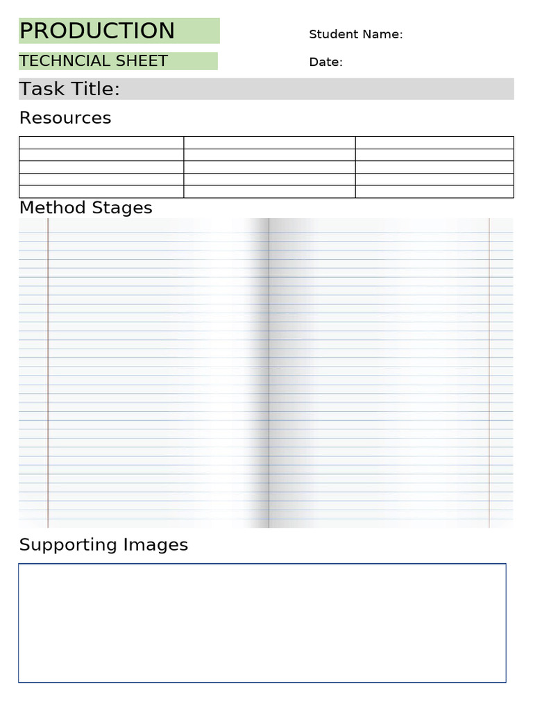 Production Techncial Sheet | PDF