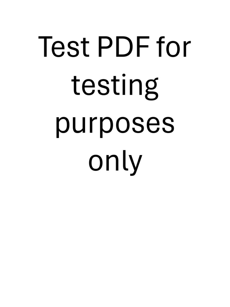 Test PDF For Testing Purposes Only | PDF