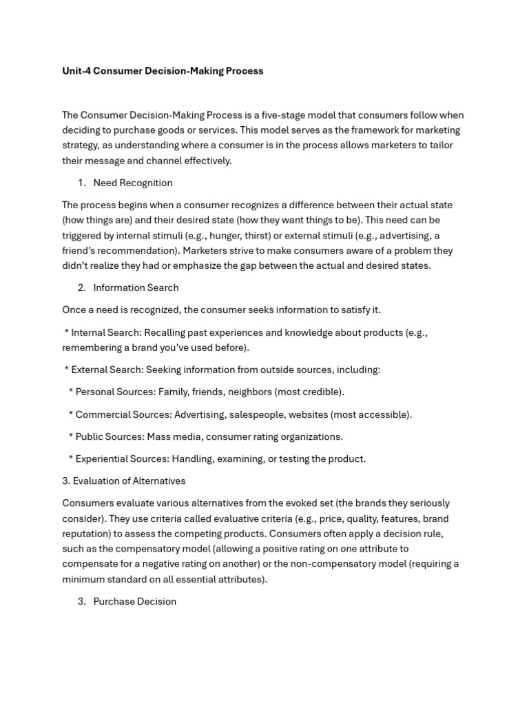 Consumer Decision-Making Process Explained | PDF | Procurement ...